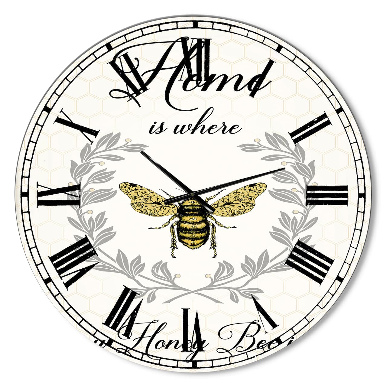 Designart Honey Bee Oversized Cottage Wall Clock